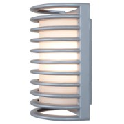 Foto para 60w 800lm 27k Poseidon E-26 Incandescent White Ribbed Frosted Wet Location Bulkhead (CAN 4.6"x4.6"x0.5")