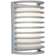 Picture of 60w 800lm 27k Poseidon E-26 Incandescent White Ribbed Frosted Wet Location Bulkhead (CAN 4.6"x4.6"x0.5")