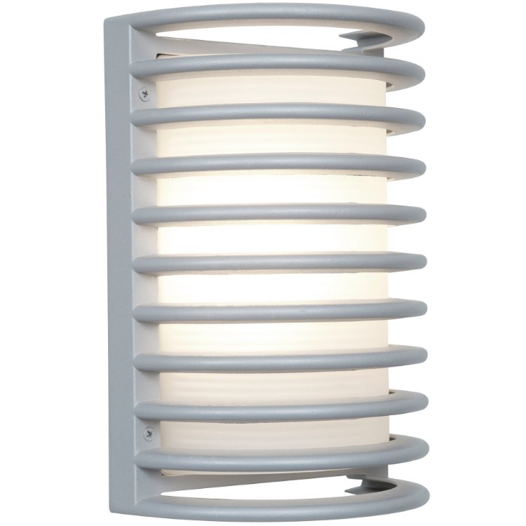 Foto para 60w 800lm 27k Poseidon E-26 Incandescent White Ribbed Frosted Wet Location Bulkhead (CAN 4.6"x4.6"x0.5")