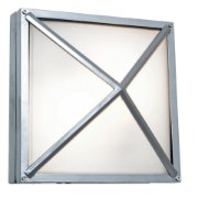 Picture of 60w (2 x 30) 1600lm 27k Oden E-26 Incandescent Satin Frosted Wet Location Wall Fixture (Marine Grade) (CAN 10.25"x10.25"x1.2")