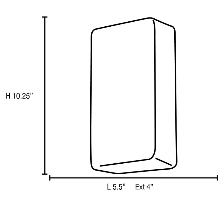 Foto para 9w 800lm 30k Brick Dimmable E-26 Replaceable LED Opal Wet Location LED Wall Fixture (CAN 9.6"x4.6"x1")