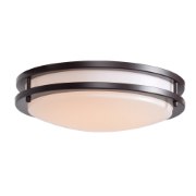 Foto para 13w (2 x 6.5) 1800lm 27k Solero GU-24 Flourescent Damp Location Bronze Acrylic Lens 2-Light Flush Mount