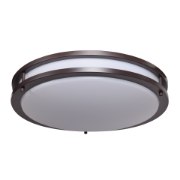 Foto para 13w (2 x 6.5) 1800lm 27k Solero GU-24 Flourescent Damp Location Bronze Acrylic Lens 2-Light Flush Mount