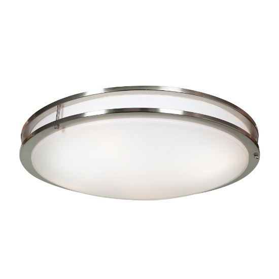 Foto para 35w 2400lm 30k Solero SSL Dedicated LED Damp Location Brushed Steel Acrylic Lens Dimmable LED Flush Mount