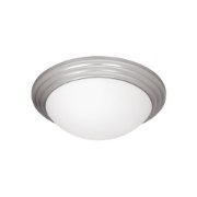 Picture of 10w 800lm 30k Strata E-26 Replaceable LED Damp Location Brushed Steel Opal Dimmable LED Flush Mount
