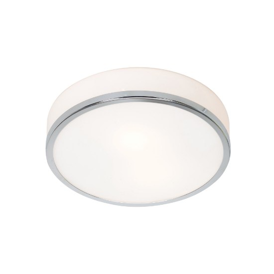 Foto para 75w 1100lm 27k Aero E-26 Incandescent Damp Location Brushed Steel Opal Flush Mount (CAN 1")