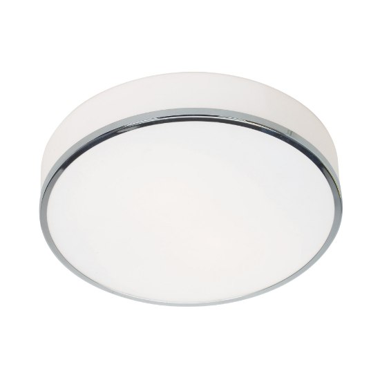 Picture of 10w (2 x 5) 1600lm 30k Aero E-26 Replaceable LED Damp Location Chrome Opal Dimmable LED Flush Mount (CAN 1")
