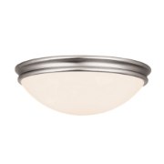 Foto para 10w (2 x 5) 1600lm 30k Atom E-26 Replaceable LED Damp Location Brushed Steel Opal Dimmable LED Flush Mount (CAN 1.6")