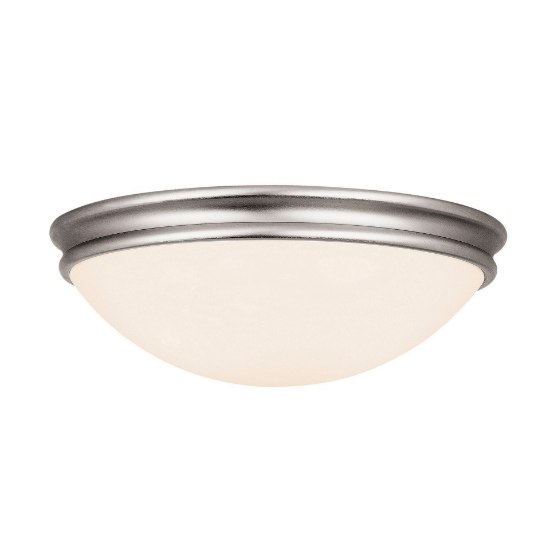 Foto para 10w (2 x 5) 1600lm 30k Atom E-26 Replaceable LED Damp Location Brushed Steel Opal Dimmable LED Flush Mount (CAN 1.6")