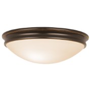 Foto para 10w (3 x 3.33333) 2400lm 30k Atom E-26 Replaceable LED Damp Location Oil Rubbed Bronze Opal Dimmable LED Flush Mount (CAN 1.6")