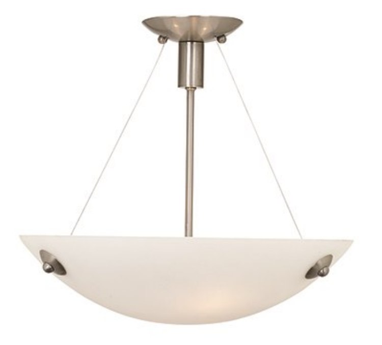 Foto para 10w (3 x 3.33333) 2400lm 30k Noya Dimmable E-26 Replaceable LED Dry Location Brushed Steel White Cable Semi-Flush (CAN 1.5")