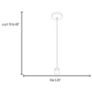 Foto para 12w 880lm 30k Janine Dimmable SSL Dedicated LED Dry Location Brushed Steel 3K LED Stem Pendant Assembly (OA HT 48") (CAN 1.25")