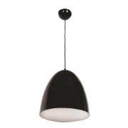 Foto para 60w 800lm 27k Nostalgia E-26 Incandescent Dry Location Shiny Black White 1-Light Pendant 12"Ø12" (OA HT 133")