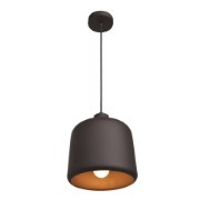 Foto para 60w 800lm 27k Nostalgia E-26 Incandescent Dry Location Matte Black Matte Gold 1-Light Pendant 10.5"Ø10" (OA HT 131")