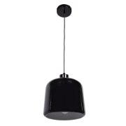 Picture of 60w 800lm 27k Nostalgia E-26 Incandescent Dry Location Shiny Black White 1-Light Pendant 10.5"Ø10" (OA HT 131")