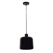 Foto para 60w 800lm 27k Nostalgia E-26 Incandescent Dry Location Shiny Black White 1-Light Pendant 10.5"Ø10" (OA HT 131")