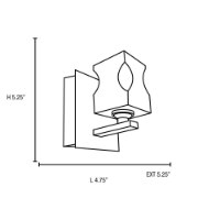 Picture of 4.5w 450lm 30k Glas_e Dimmable G9 Replaceable LED Damp Location Chrome Frosted and Clear 1-Light Square Crystal LED Wall & Vanity Fixture (CAN 4.4"x7.4"x0.5")