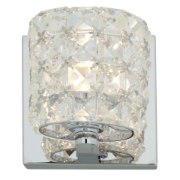 Picture of 4.5w 450lm 30k Prizm Dimmable G9 Replaceable LED Damp Location Chrome Clear Crystal 1-Light Vanity & Wall Fixture (CAN 4.6"x4.75"x0.75")