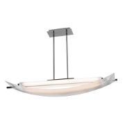 Foto para 40w 4400lm 30k Thesis SSL Dedicated LED Dry Location Chrome Frosted Curved Glass Dimmable LED Pendant (OA HT 51") (CAN 4.4"x7.25")