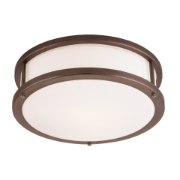 Foto para 10w 800lm 30k Conga E-26 Replaceable LED Damp Location Bronze Opal Dimmable LED Flush Mount