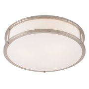 Foto para 10w (3 x 3.33333) 2400lm 30k Conga E-26 Replaceable LED Damp Location Brushed Steel Opal Dimmable LED Flush Mount