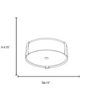 Foto para 10w (3 x 3.33333) 2400lm 30k Tara E-26 Replaceable LED Damp Location Brushed Steel Opal Dimmable LED Flush Mount 4.75"Ø14" (CAN 0.75")