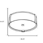 Foto para 10w (3 x 3.33333) 2400lm 30k Tara E-26 Replaceable LED Damp Location Brushed Steel Opal Dimmable LED Flush Mount 4.75"Ø18" (CAN 0.9")