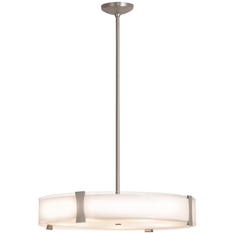 Foto para 10w (5 x 2) 4000lm 30k Tara E-26 Replaceable LED Damp Location Brushed Steel Opal Dimmable LED Pendant (OA HT 13-50.75") (CAN 1.4")