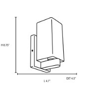 Foto para 10w 800lm 30k Archi E-26 Replaceable LED Damp Location Brushed Steel Opal Dimmable LED Wall & Vanity (CAN 5.9"x4.75"x0.9")