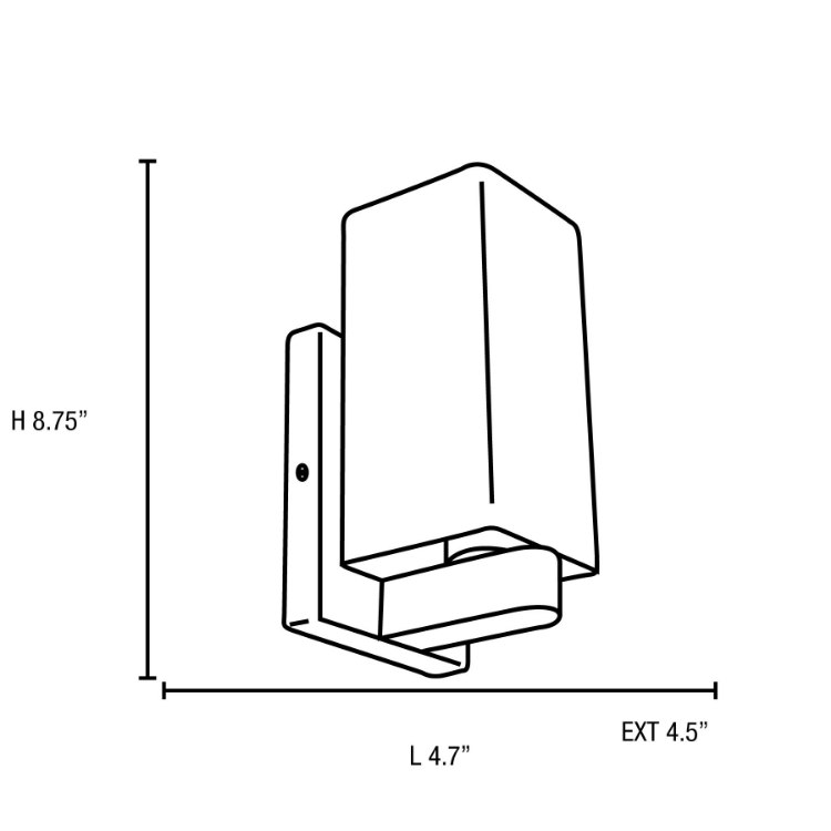 Foto para 10w 800lm 30k Archi E-26 Replaceable LED Damp Location Brushed Steel Opal Dimmable LED Wall & Vanity (CAN 5.9"x4.75"x0.9")