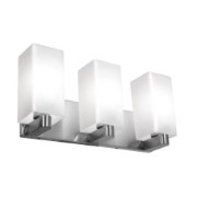 Foto para 10w (3 x 3.33333) 2400lm 30k Archi E-26 Replaceable LED Damp Location Brushed Steel Opal Dimmable LED Wall & Vanity (CAN 1.4"x4.75"x0.9")