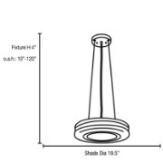 Foto para 10w (3 x 3.33333) 2400lm 30k Altum E-26 Replaceable LED Damp Location Brushed Steel Opal Dimmable LED Aircraft Cable Pendant (OA HT 10-120") (CAN 1")