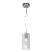 Foto para 11w 800lm 30k Proteus E-26 Replaceable LED Dry Location Brushed Steel Frosted Clear Dimmable LED Cable Suspended Pendant (OA HT 125") (CAN 0.25")