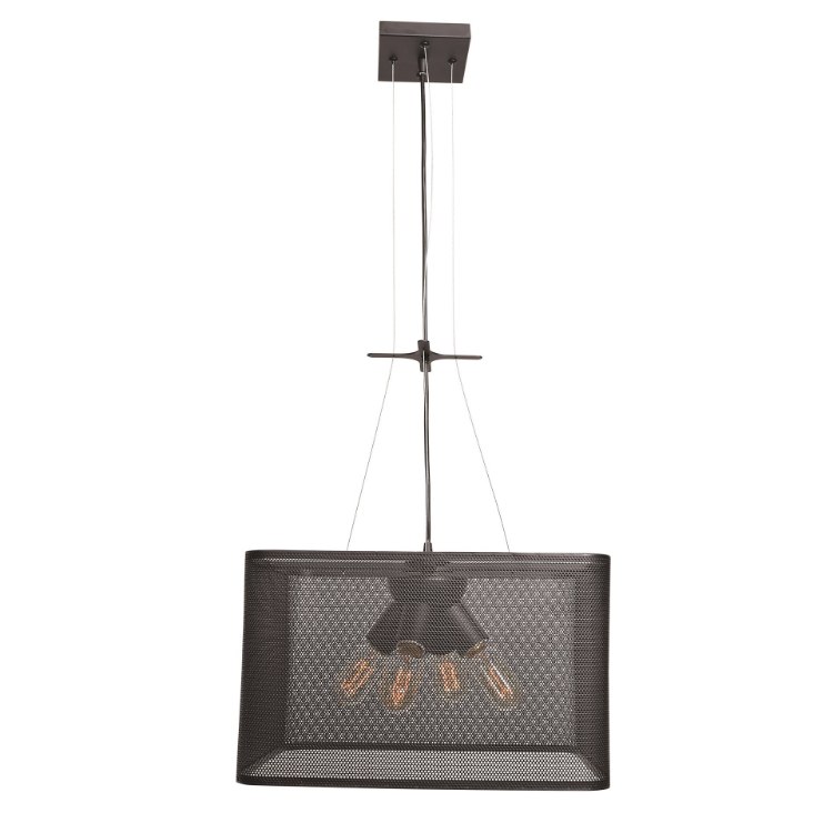 Foto para 60w (4 x 15) 3200lm 27k Epic E-26 Incandescent Damp Location Black Square Pendant (OA HT 134") (CAN 4.75"x4.75"x1.5")