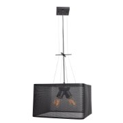 Picture of 60w (4 x 15) 3200lm 27k Epic E-26 Incandescent Damp Location Black Square Pendant (OA HT 134") (CAN 4.75"x4.75"x1.5")