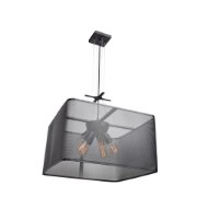 Foto para 60w (5 x 12) 4000lm 27k Epic E-26 Incandescent Damp Location Black Square Pendant (OA HT 136") (CAN 4.75"x4.75"x1.5")