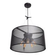 Foto para 60w (5 x 12) 4000lm 27k Epic E-26 Incandescent Damp Location Black Round Pendant 10"Ø19.7" (OA HT 131") (CAN 1.5"Ø5")