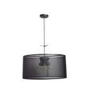 Foto para 60w (5 x 12) 4000lm 27k Epic E-26 Incandescent Damp Location Black Round Pendant 12"Ø23.6" (OA HT 133") (CAN 1.5"Ø5")