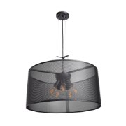 Foto para 5w (5 x 1) 1900lm 22k Epic Dimmable E-26 Replaceable LED Damp Location Black Round Pendant 12"Ø23.6" (OA HT 133") (CAN 1.5"Ø5")