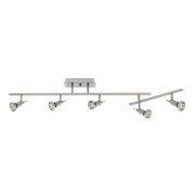 Foto para 5w (5 x 1) 1900lm 30k Viper GU-10 Replaceable LED Dry Location Brushed Steel 5-Light Dimmable LED Semi-Flush with Articulating Arm (CAN 5.1"x8"x1.5")