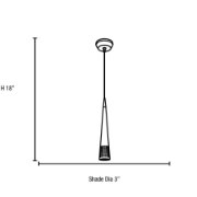 Foto para 5w 350lm 30k Apollo GU-5.3 Replaceable LED Dry Location Brushed Steel 1-Light LED Pendant (OA HT 120")