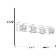Picture of 4.5w (4 x 1.125) 1800lm 30k Glam G9 Replaceable LED Damp Location Chrome 4-Light Dimmable LED Mirror Glass Vanity (CAN 1"x33.5"x4.75")