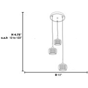 Foto para 4.5w (3 x 1.5) 1350lm 30k Glam G9 Replaceable LED Dry Location Chrome 3-Light Dimmable LED Mirror Glass Pendant (OA HT 123") (CAN 1.5"Ø10")