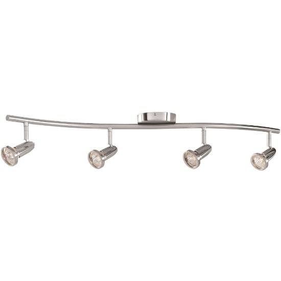 Foto para 5w (4 x 1.25) 1000lm 30k Cobra GU-10 Replaceable LED Dry Location Brushed Steel 4-Light Dimmable LED Wall or Ceiling Spotlight Bar (CAN 1")