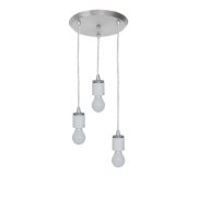 Picture of 18w (3 x 6) 2600lm 29k Circ GU-24 Flourescent Dry Location Brushed Steel Round Pendant Assembly (OA HT 132") (CAN 1")