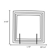 Foto para 16w 1650lm 30k Nitrous SSL Dedicated LED Damp Location Brushed Steel Frosted Square Dimmable LED Wall & Vanity