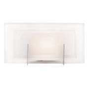 Foto para 16w 1650lm 30k Nitrous SSL Dedicated LED Damp Location Brushed Steel Frosted Rectangle Dimmable LED Wall & Vanity (CAN 7.2"x5"x0.88")