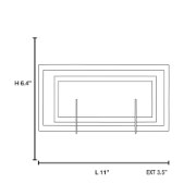 Foto para 16w 1650lm 30k Nitrous SSL Dedicated LED Damp Location Brushed Steel Frosted Rectangle Dimmable LED Wall & Vanity (CAN 7.2"x5"x0.88")