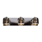 Foto para 4.5w (3 x 1.5) 1350lm 30k Dor Dimmable G9 Replaceable LED Damp Location Mirrored Stainless Steel Smoked Amber 3-Light Vanity