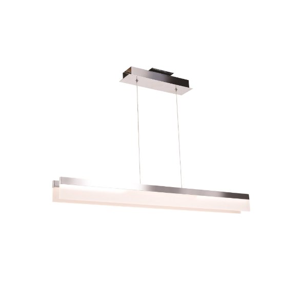 Picture of 19w (2 x 9.5) 4000lm 30k Linear SSL Dedicated LED Dry Location Chrome Acrylic Lens Dimmable LED Double Bar Pendant (OA HT 125") (CAN 3.5"x13"x1.75")
